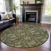Piper Looms Mayfield Moroccan AMF1149 Olive Machine Washable Area Rug Round Lifestyle Image Feature