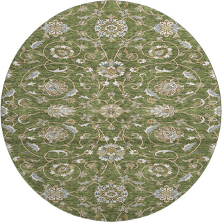 Piper Looms Mayfield Moroccan AMF1149 Olive Machine Washable Area Rug Round Main Image