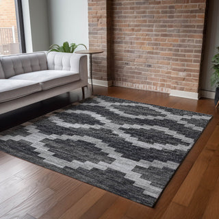 Piper Looms Mayfield Tribal Diamond AMF115 Gray Machine Washable Area Rug Lifestyle Image Feature