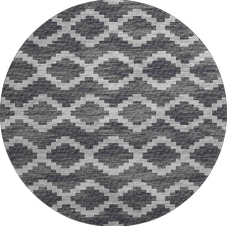 Piper Looms Mayfield Tribal Diamond AMF115 Gray Machine Washable Area Rug Round Main Image