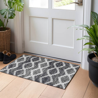 Piper Looms Mayfield Tribal Diamond AMF115 Gray Machine Washable Area Rug Scatter Lifestyle Image Feature
