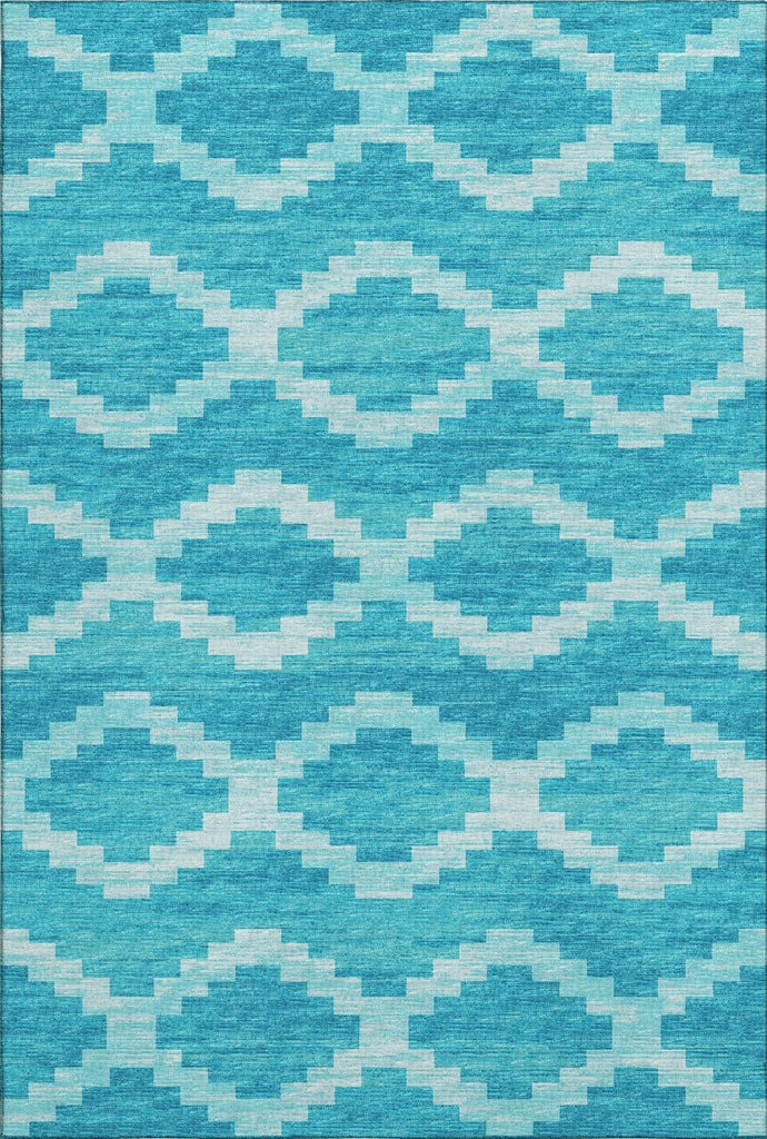 Piper Looms Mayfield Tribal Diamond AMF115 Turquoise Machine Washable Area Rug main image