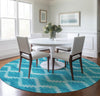 Piper Looms Mayfield Tribal Diamond AMF115 Turquoise Machine Washable Area Rug Round Lifestyle Image Feature