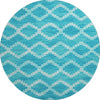 Piper Looms Mayfield Tribal Diamond AMF115 Turquoise Machine Washable Area Rug Round Main Image