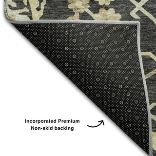 Piper Looms Mayfield Global AMF1150 Black Machine Washable Area Rug Backing Image