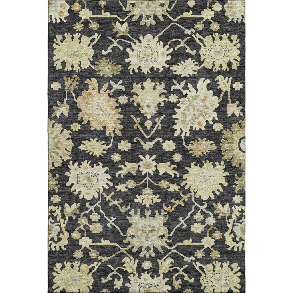 Piper Looms Mayfield Global AMF1150 Black Machine Washable Area Rug main image