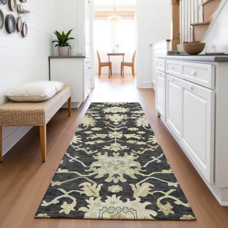 Piper Looms Mayfield Global AMF1150 Black Machine Washable Area Rug Runner Lifestyle Image Feature