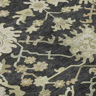 Piper Looms Mayfield Global AMF1150 Black Machine Washable Area Rug Swatch Image