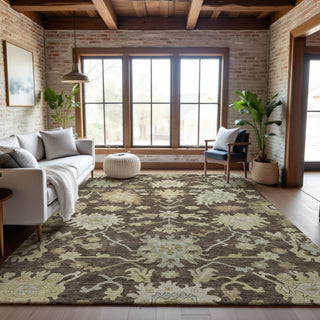 Piper Looms Mayfield Global AMF1150 Chocolate Machine Washable Area Rug Lifestyle Image Feature