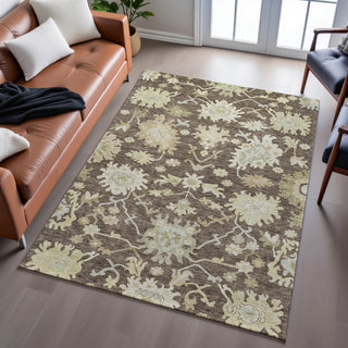 Piper Looms Mayfield Global AMF1150 Chocolate Machine Washable Area Rug Lifestyle Image Feature