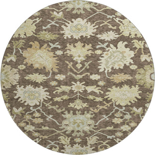Piper Looms Mayfield Global AMF1150 Chocolate Machine Washable Area Rug Round Main Image