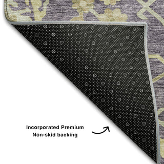 Piper Looms Mayfield Global AMF1150 Eggplant Machine Washable Area Rug Backing Image