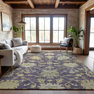 Piper Looms Mayfield Global AMF1150 Eggplant Machine Washable Area Rug Lifestyle Image Feature