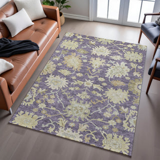 Piper Looms Mayfield Global AMF1150 Eggplant Machine Washable Area Rug Lifestyle Image Feature