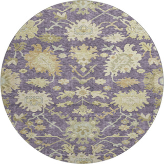Piper Looms Mayfield Global AMF1150 Eggplant Machine Washable Area Rug Round Main Image