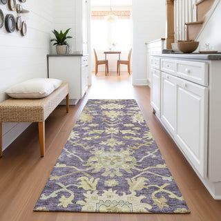 Piper Looms Mayfield Global AMF1150 Eggplant Machine Washable Area Rug Runner Lifestyle Image Feature