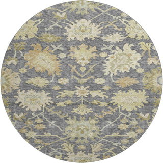 Piper Looms Mayfield Global AMF1150 Gray Machine Washable Area Rug Round Main Image