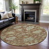 Piper Looms Mayfield Global AMF1150 Paprika Machine Washable Area Rug Round Lifestyle Image Feature