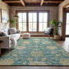 Piper Looms Mayfield Global AMF1150 Teal Machine Washable Area Rug Lifestyle Image Feature