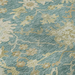 Piper Looms Mayfield Global AMF1150 Teal Machine Washable Area Rug Swatch Image