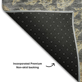 Piper Looms Mayfield Global AMF1151 Charcoal Machine Washable Area Rug Backing Image