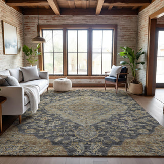 Piper Looms Mayfield Global AMF1151 Charcoal Machine Washable Area Rug Lifestyle Image Feature