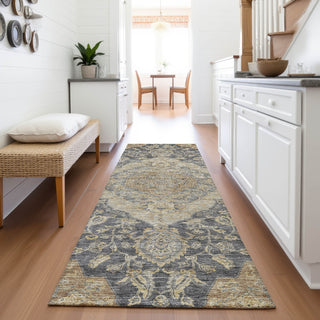 Piper Looms Mayfield Global AMF1151 Charcoal Machine Washable Area Rug Runner Lifestyle Image Feature