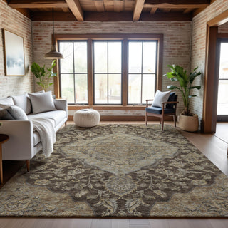 Piper Looms Mayfield Global AMF1151 Chocolate Machine Washable Area Rug Lifestyle Image Feature