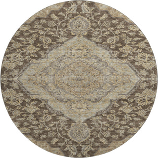 Piper Looms Mayfield Global AMF1151 Chocolate Machine Washable Area Rug Round Main Image