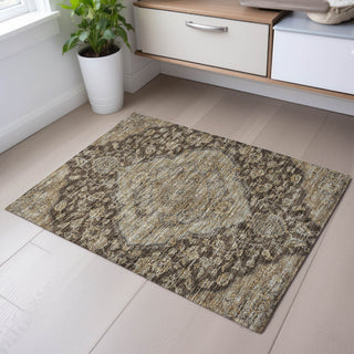Piper Looms Mayfield Global AMF1151 Chocolate Machine Washable Area Rug Scatter Lifestyle Image Feature