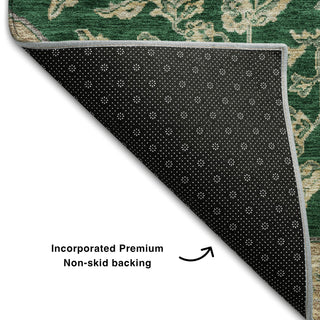 Piper Looms Mayfield Global AMF1151 Emerald Machine Washable Area Rug Backing Image