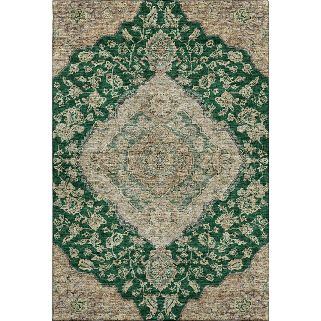 Piper Looms Mayfield Global AMF1151 Emerald Machine Washable Area Rug main image