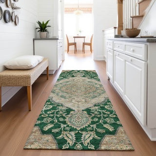Piper Looms Mayfield Global AMF1151 Emerald Machine Washable Area Rug Runner Lifestyle Image Feature