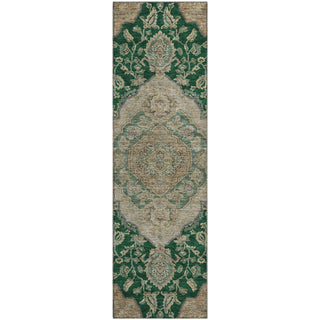 Piper Looms Mayfield Global AMF1151 Emerald Machine Washable Area Rug Runner Main Image