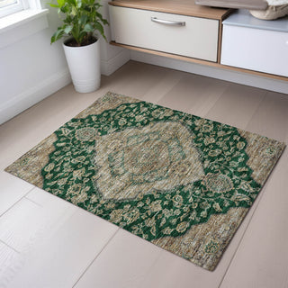 Piper Looms Mayfield Global AMF1151 Emerald Machine Washable Area Rug Scatter Lifestyle Image Feature