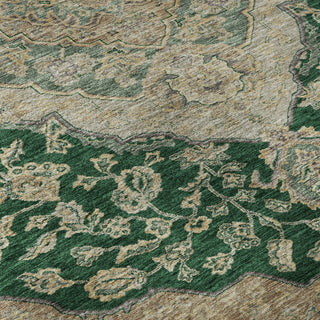 Piper Looms Mayfield Global AMF1151 Emerald Machine Washable Area Rug Swatch Image