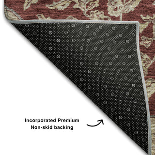 Piper Looms Mayfield Global AMF1151 Garnet Machine Washable Area Rug Backing Image