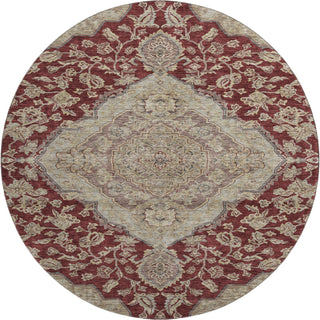Piper Looms Mayfield Global AMF1151 Garnet Machine Washable Area Rug Round Main Image