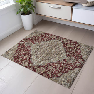 Piper Looms Mayfield Global AMF1151 Garnet Machine Washable Area Rug Scatter Lifestyle Image Feature