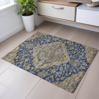 Piper Looms Mayfield Global AMF1151 Navy Machine Washable Area Rug Scatter Lifestyle Image Feature