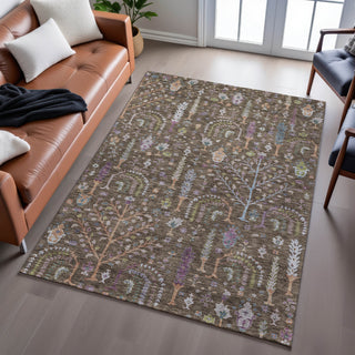 Piper Looms Mayfield Floral AMF1152 Brown Machine Washable Area Rug Lifestyle Image Feature