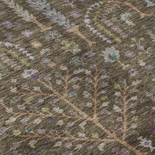 Piper Looms Mayfield Floral AMF1152 Brown Machine Washable Area Rug Swatch Image
