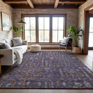 Piper Looms Mayfield Floral AMF1152 Eggplant Machine Washable Area Rug Lifestyle Image Feature