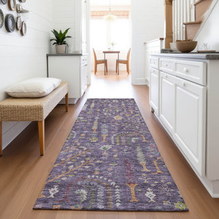 Piper Looms Mayfield Floral AMF1152 Eggplant Machine Washable Area Rug Runner Lifestyle Image Feature