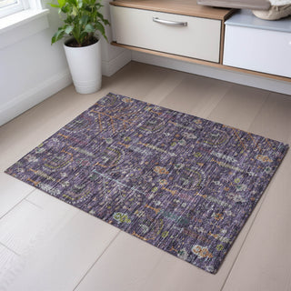 Piper Looms Mayfield Floral AMF1152 Eggplant Machine Washable Area Rug Scatter Lifestyle Image Feature