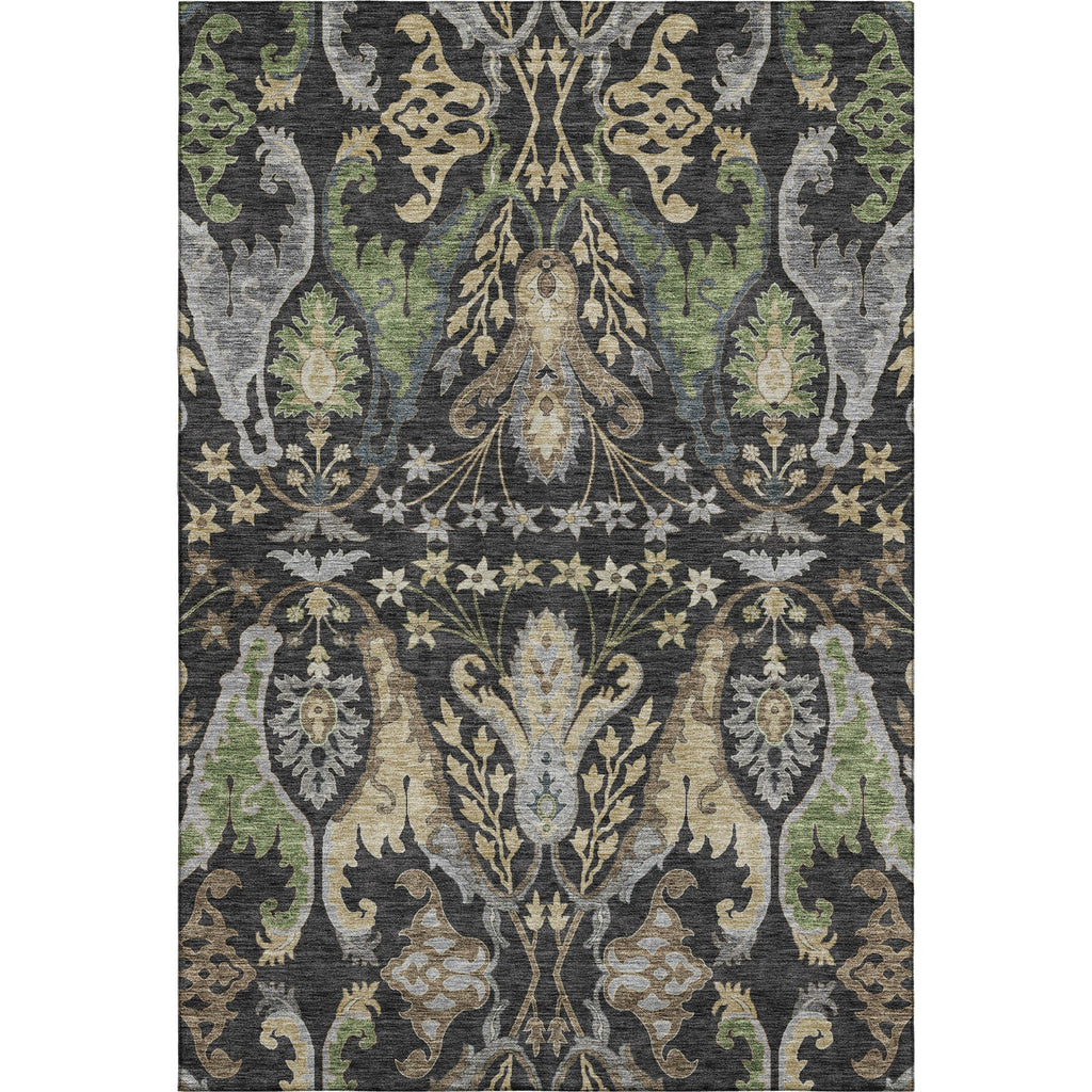 Piper Looms Mayfield Global AMF1153 Black Machine Washable Area Rug main image