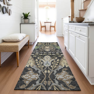 Piper Looms Mayfield Global AMF1153 Black Machine Washable Area Rug Runner Lifestyle Image Feature