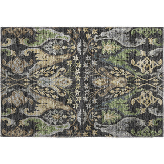 Piper Looms Mayfield Global AMF1153 Black Machine Washable Area Rug Scatter Main Image