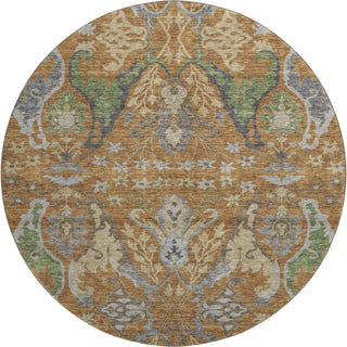 Piper Looms Mayfield Global AMF1153 Copper Machine Washable Area Rug Round Main Image