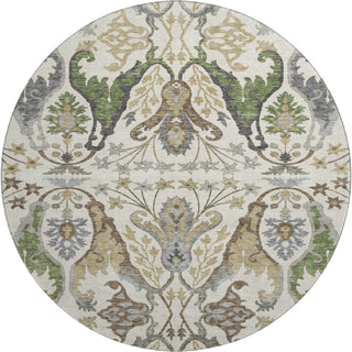 Piper Looms Mayfield Global AMF1153 Ivory Machine Washable Area Rug Round Main Image